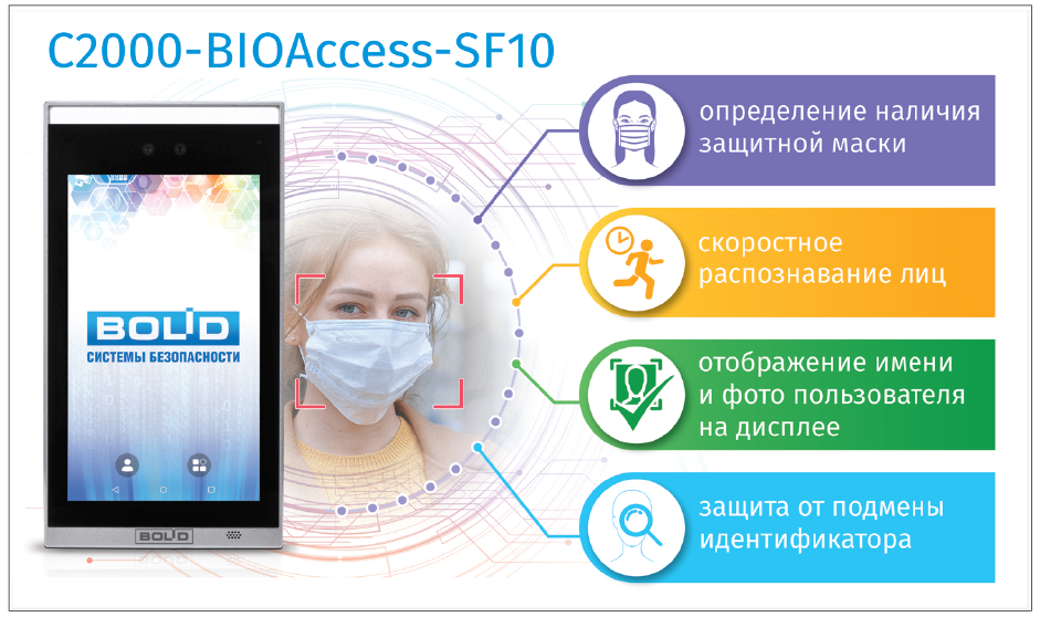 Рис. 1. Биометрический контроллер доступа С2000-BIOAccess-SF10