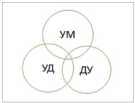 Рис. 1. Взаимосвязь удаленного мониторинга (УМ), удаленного доступа (УД) и удаленного управления (УУ)
