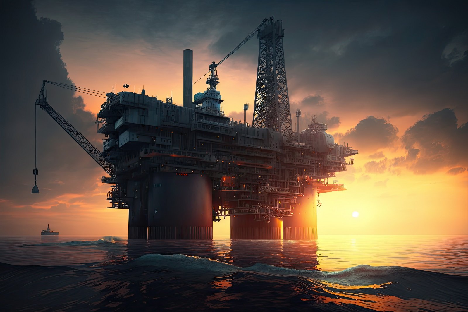 oil-platform-in-the-ocean-with-the-sun-setting-behind-it