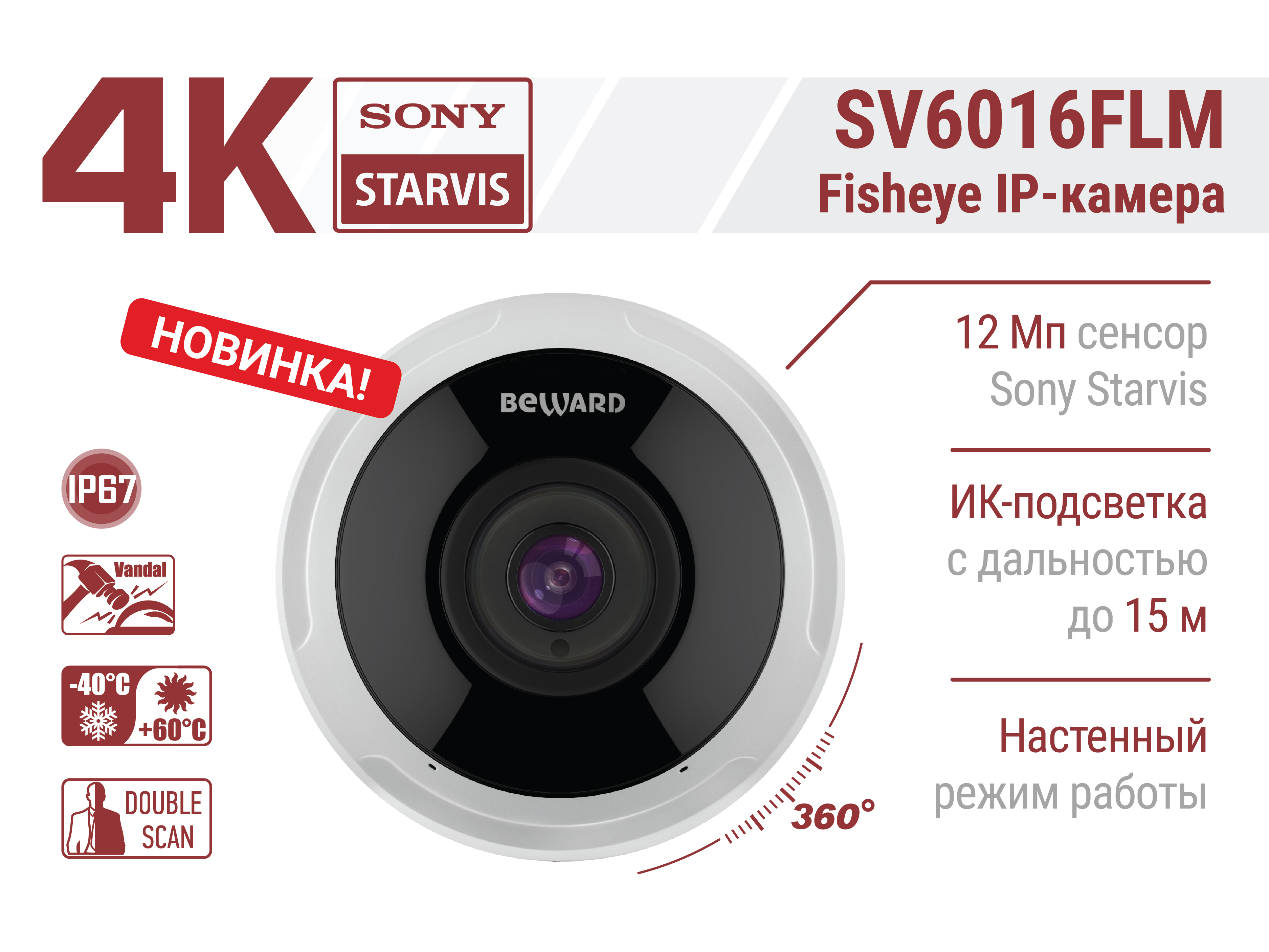 Новинка! IP-камера BEWARD SV6016FLM. 4К видео сверхвысокой четкости